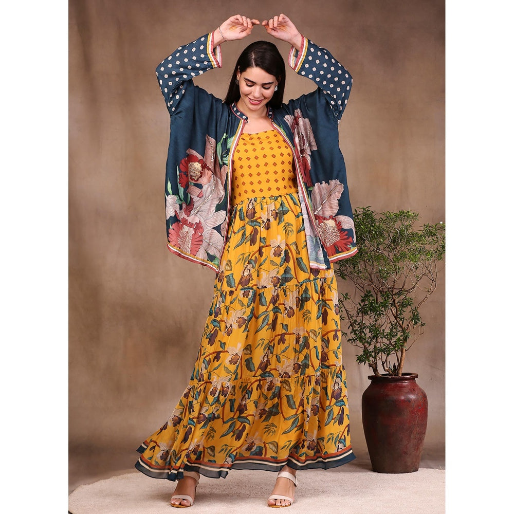 Soup by Sougat Paul Printed Dress with Jacket (Set of 2)