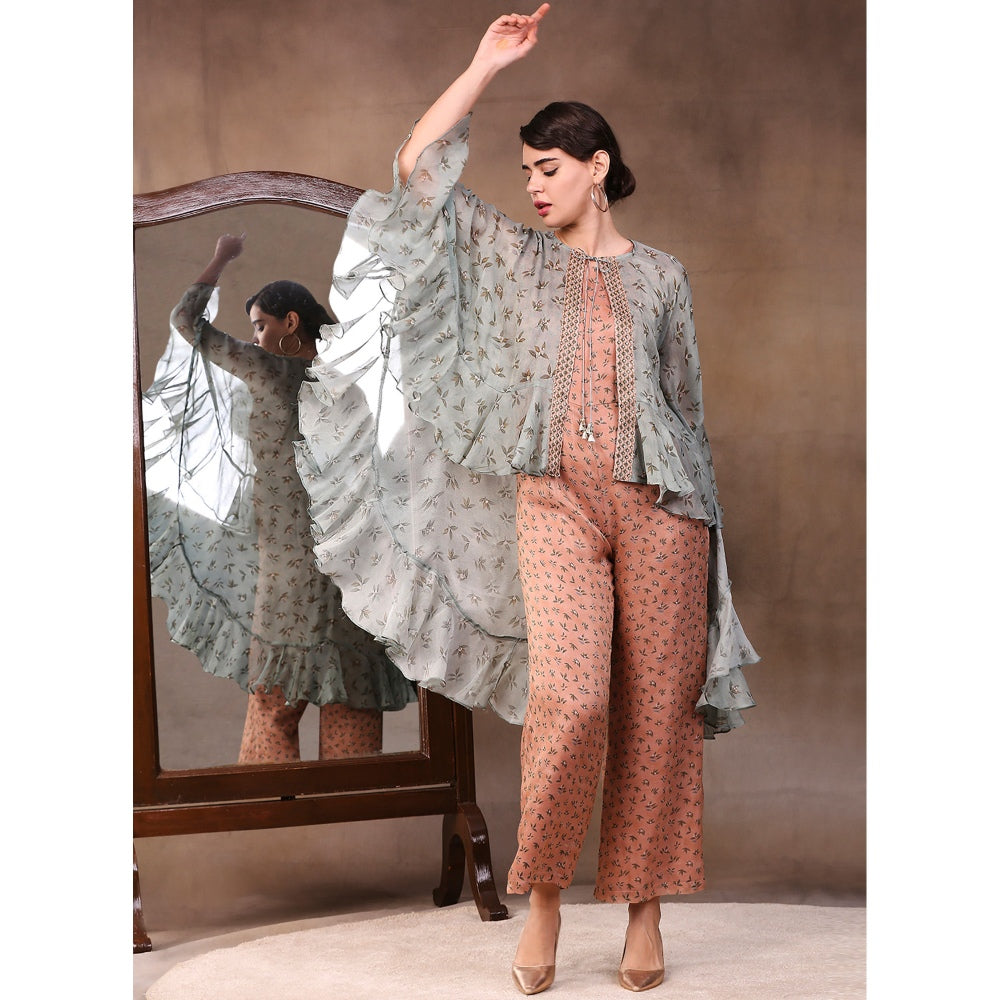 Soup by Sougat Paul Printed Jumpsuit (Set of 2)