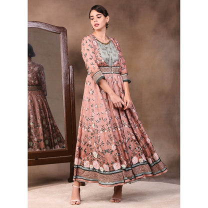 Soup by Sougat Paul Printed Layered Anarkali Dress (Set of 2)