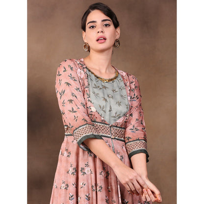 Soup by Sougat Paul Printed Layered Anarkali Dress (Set of 2)