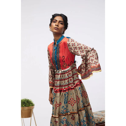 Soup by Sougat Paul Multi Elements Printed Tiered Dress