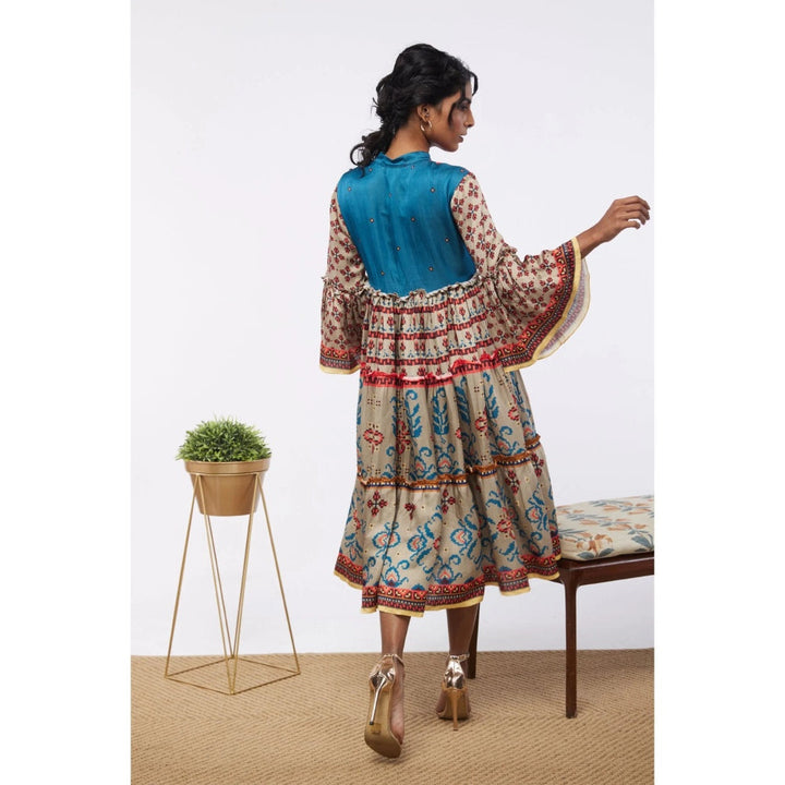 Soup by Sougat Paul Multi Elements Printed Tiered Dress