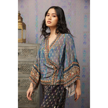 Soup by Sougat Paul Multi Ikaya Embroidered Palazzo (Set of 2)