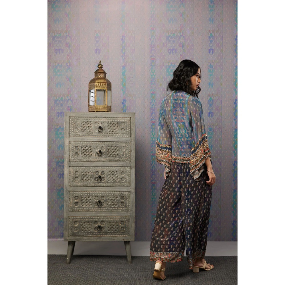 Soup by Sougat Paul Multi Ikaya Embroidered Palazzo (Set of 2)