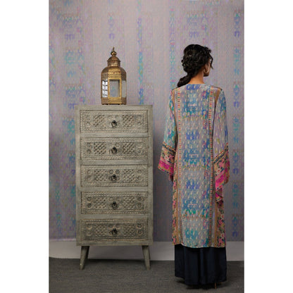 Soup by Sougat Paul Multi Ikaya Printed & Embroidered Palazzo (Set of 2)