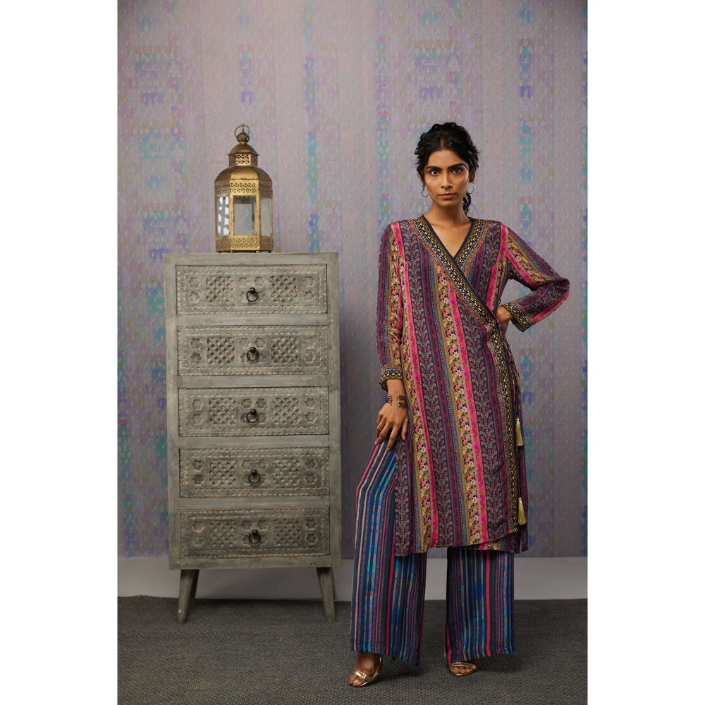 Soup by Sougat Paul Multi Ikaya Floral Angarkha Kurta (Set of 2)