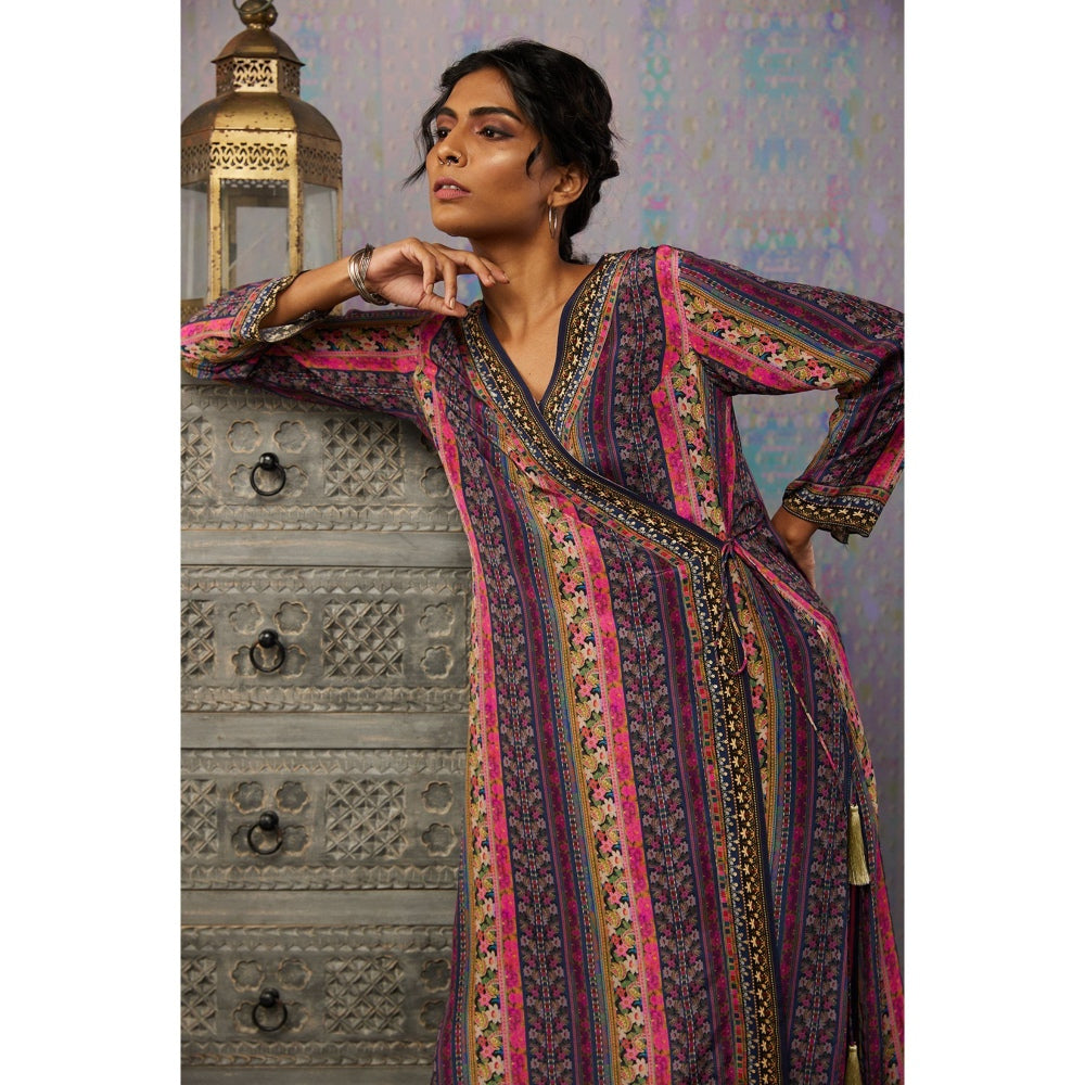 Soup by Sougat Paul Multi Ikaya Floral Angarkha Kurta (Set of 2)