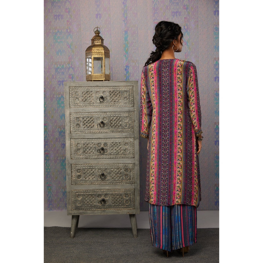 Soup by Sougat Paul Multi Ikaya Floral Angarkha Kurta (Set of 2)