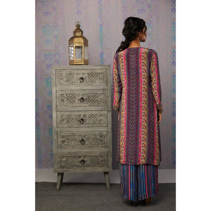 Soup by Sougat Paul Multi Ikaya Floral Angarkha Kurta (Set of 2)