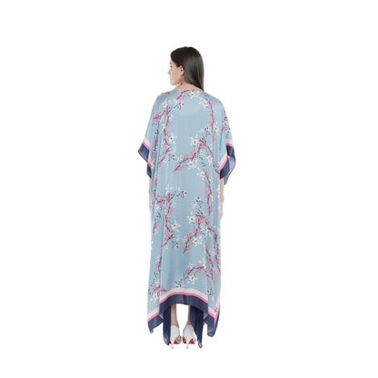 Soup by Sougat Paul Asymmetrical Solid Color Dress With Floral Cape - Customisable (Set of 2)