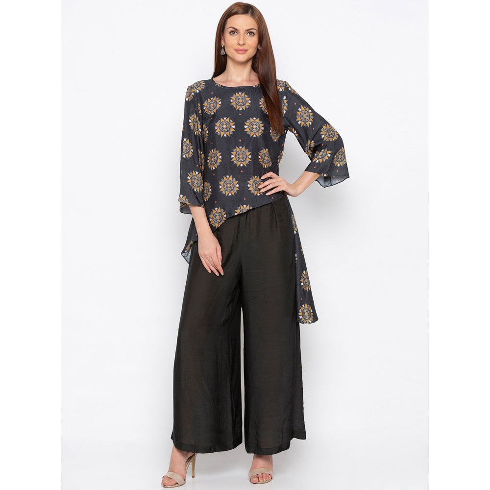 Soup by Sougat Paul Grey Asymmetric Kurta With Pants - Customisable (Set of 2)
