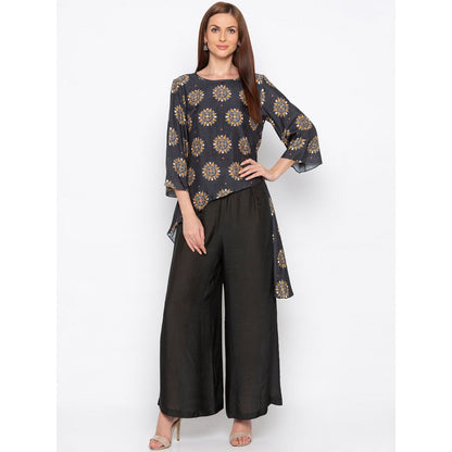 Soup by Sougat Paul Grey Asymmetric Kurta With Pants - Customisable (Set of 2)