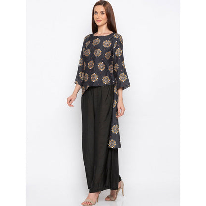 Soup by Sougat Paul Grey Asymmetric Kurta With Pants - Customisable (Set of 2)