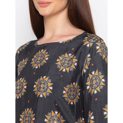 Soup by Sougat Paul Grey Asymmetric Kurta With Pants - Customisable (Set of 2)