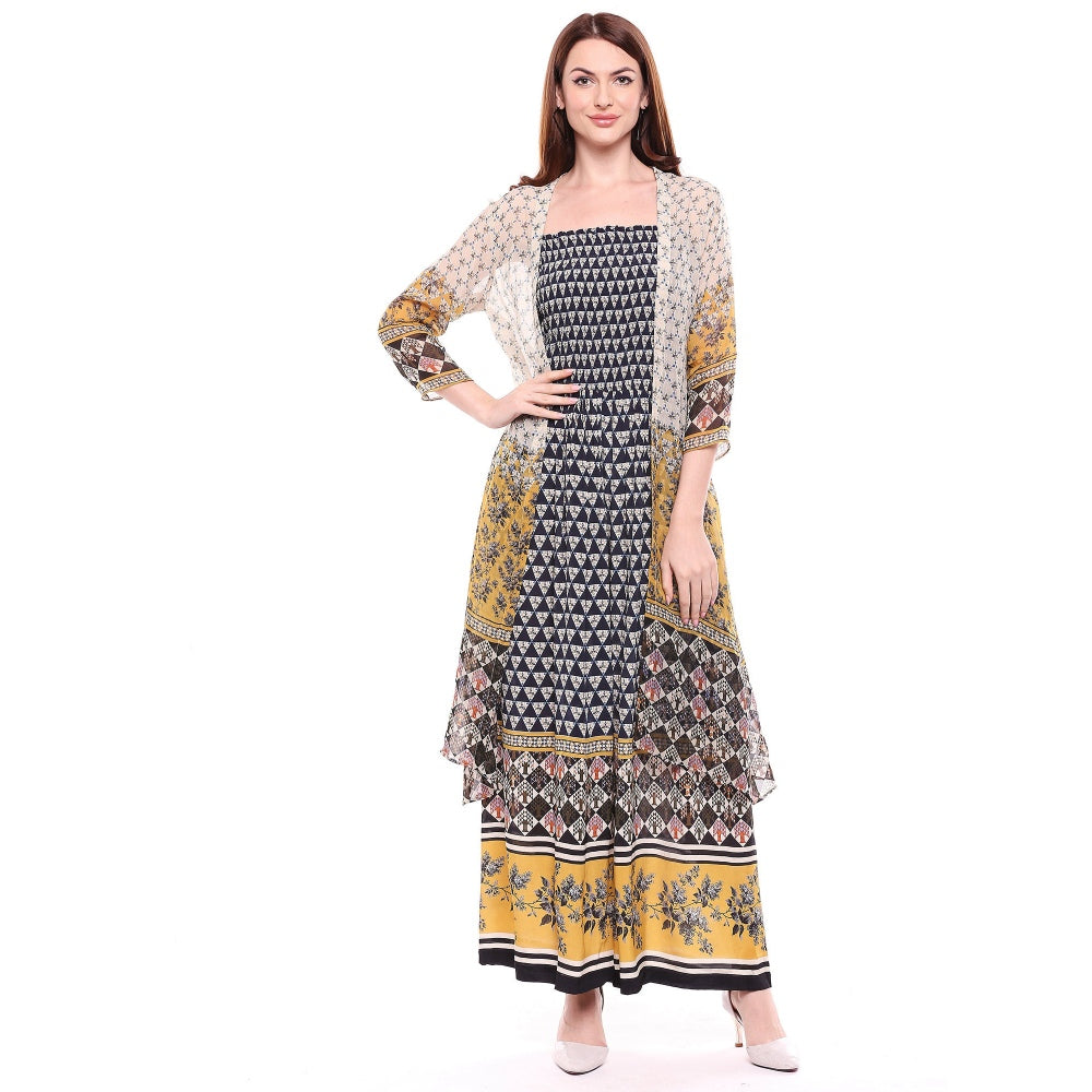 Soup by Sougat Paul Multi-Color Printed Jumpsuit With Jacket (Set of 2)