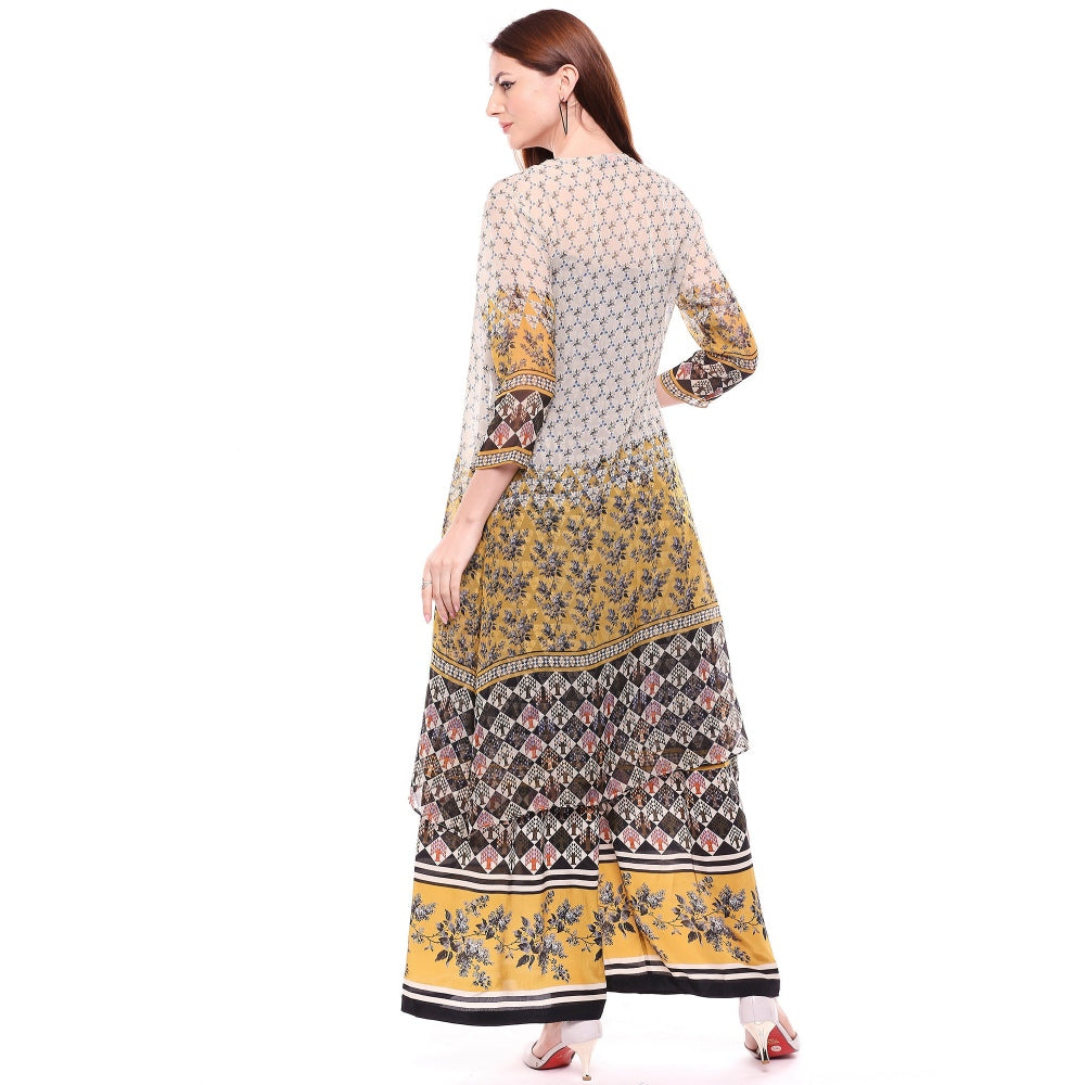 Soup by Sougat Paul Multi-Color Printed Jumpsuit With Jacket (Set of 2)