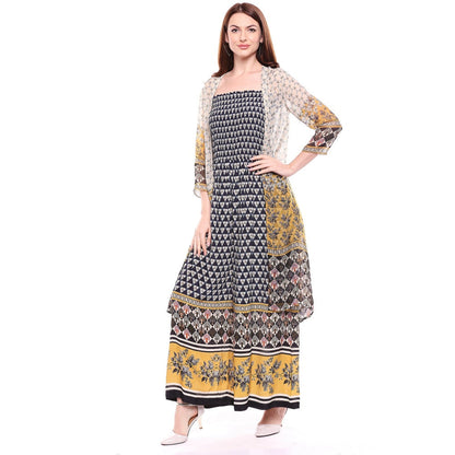 Soup by Sougat Paul Multi-Color Printed Jumpsuit With Jacket (Set of 2)