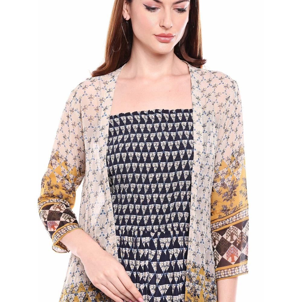 Soup by Sougat Paul Multi-Color Printed Jumpsuit With Jacket (Set of 2)