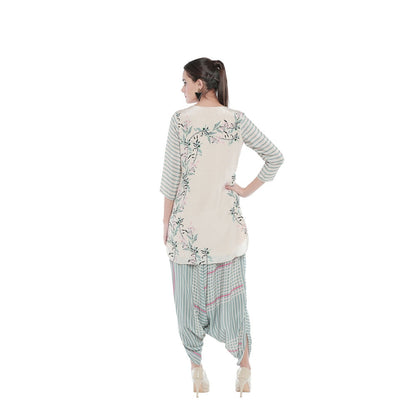 Soup by Sougat Paul Floral Printed Kurta With Dhoti Pants - Customisable (Set of 2)