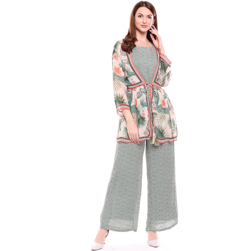 Soup by Sougat Paul Green Jacket Jumpsuit - Customisable (Set of 2)