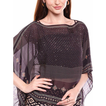 Soup by Sougat Paul Brown Top With Drape Skirt - Customisable (Set of 2)
