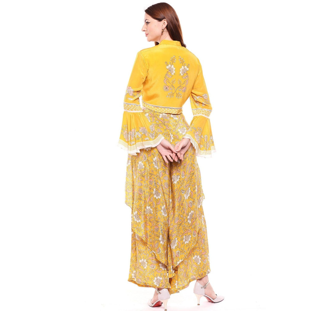 Soup by Sougat Paul Yellow Jacket With Pant - Customisable (Set of 2)