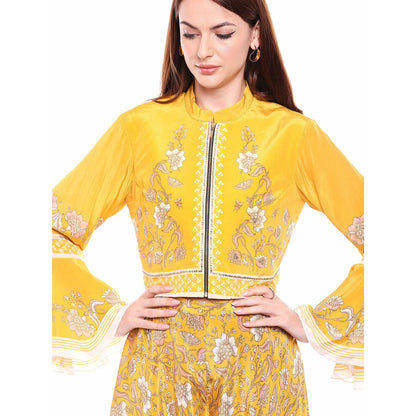 Soup by Sougat Paul Yellow Jacket With Pant - Customisable (Set of 2)