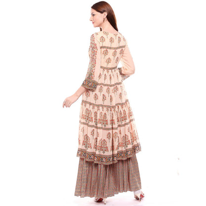 Soup by Sougat Paul Peach Kurta With Palazzo - Customisable (Set of 2)