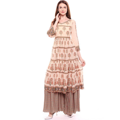 Soup by Sougat Paul Peach Kurta With Palazzo - Customisable (Set of 2)