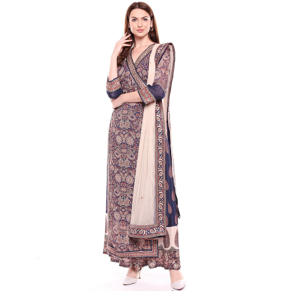 Soup by Sougat Paul Multi-Color Kurta With Palazzo & Dupatta (Set of 3)