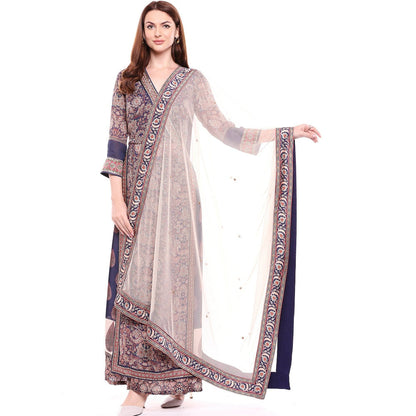 Soup by Sougat Paul Multi-Color Kurta With Palazzo & Dupatta (Set of 3)