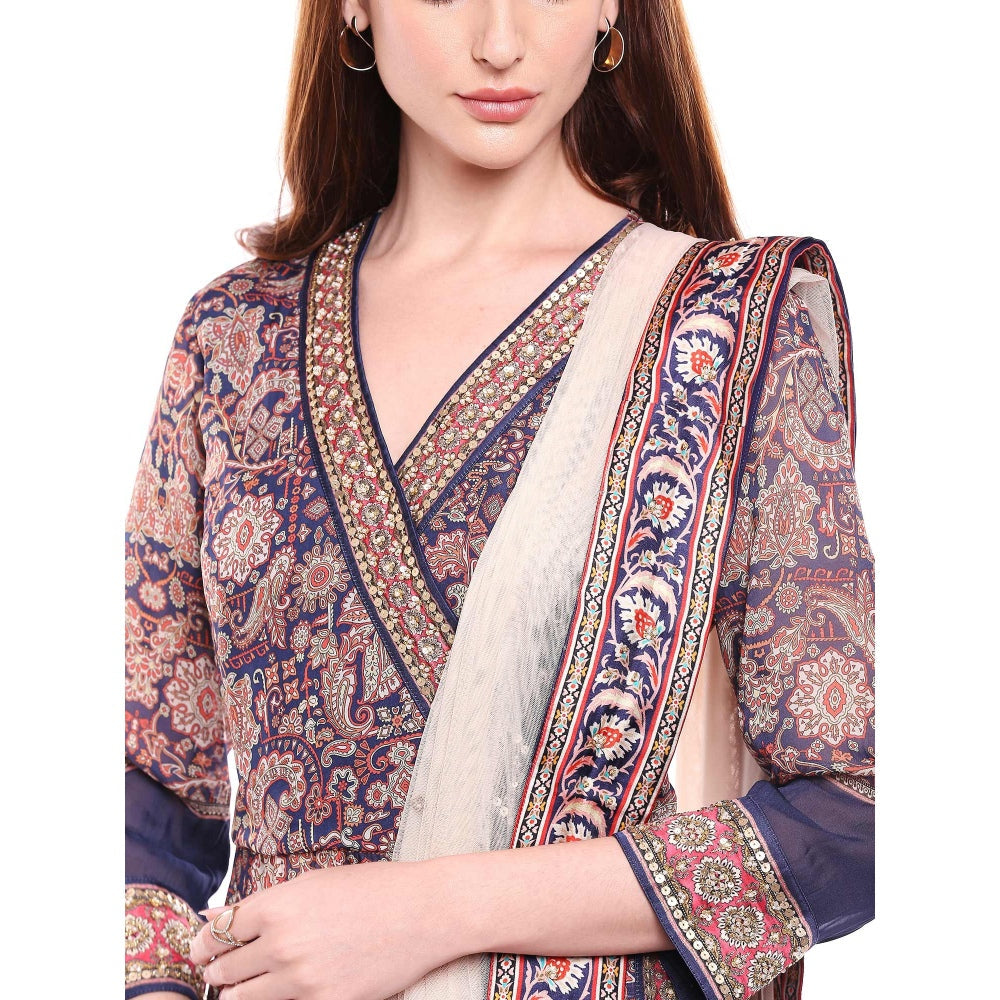 Soup by Sougat Paul Multi-Color Kurta With Palazzo & Dupatta (Set of 3)