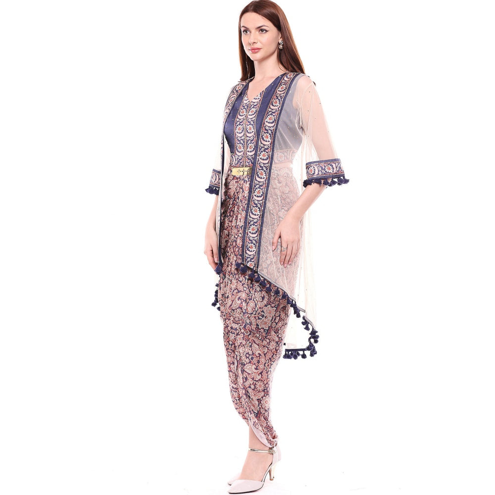 Soup by Sougat Paul Multi-Color Dress With Jacket - Customisable (Set of 2)