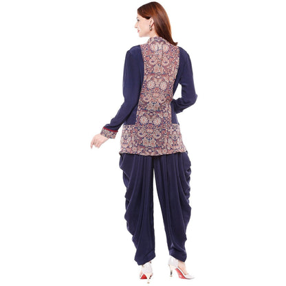 Soup by Sougat Paul Navy Blue Kurta With Dhoti Pant - Customisable (Set of 2)