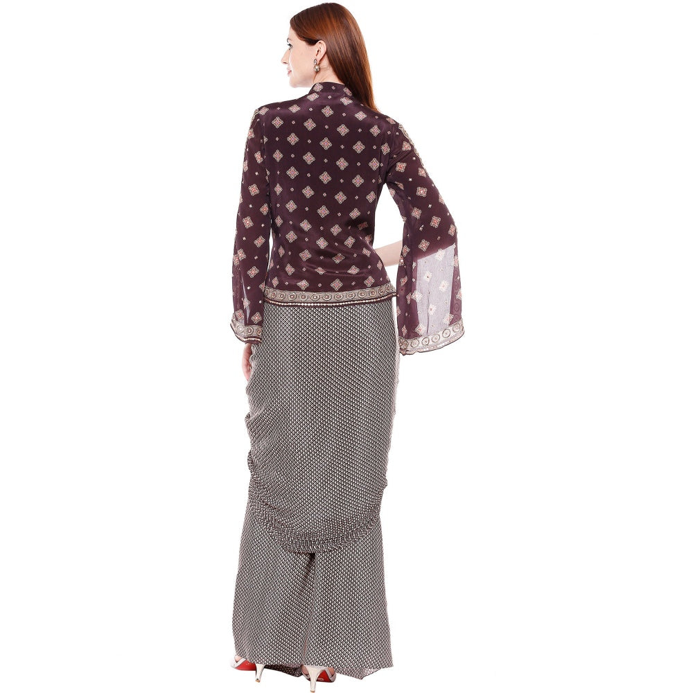 Soup by Sougat Paul Brown Jacket With Dhoti - Customisable (Set of 2)