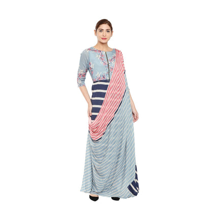 Soup by Sougat Paul Floral Printed Saree Gown - Customisable