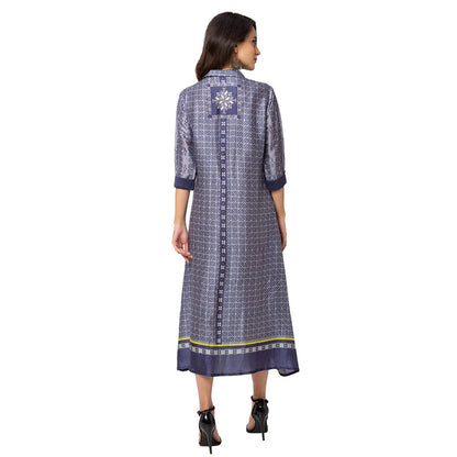Soup by Sougat Paul Powder Blue Printed Ankle Length Dress