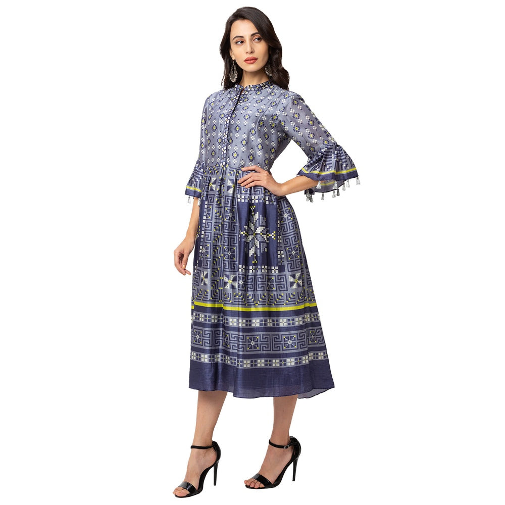Soup by Sougat Paul Powder Blue Printed Dress