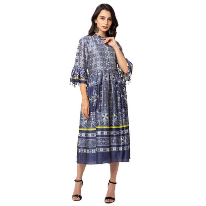 Soup by Sougat Paul Powder Blue Printed Dress