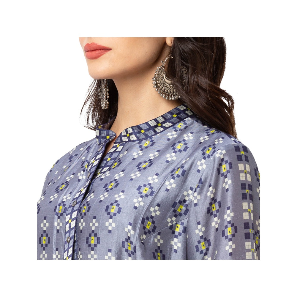 Soup by Sougat Paul Powder Blue Printed Dress