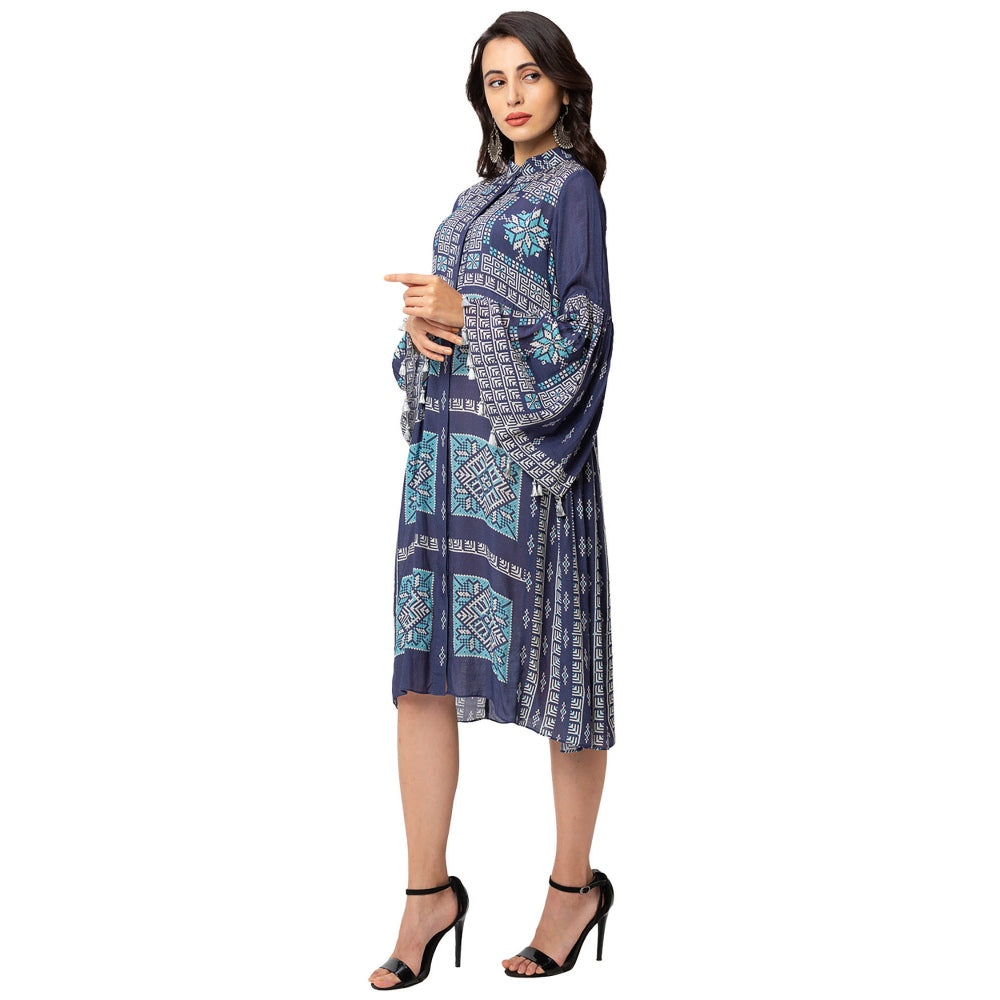 Soup by Sougat Paul Powder Blue Printed Dress