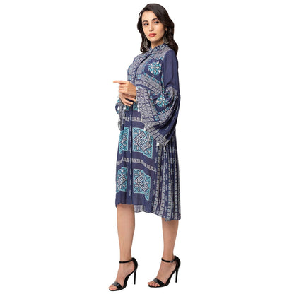 Soup by Sougat Paul Powder Blue Printed Dress