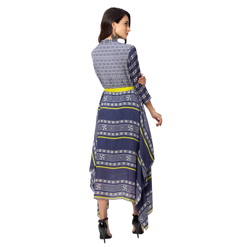 Soup by Sougat Paul Navy Blue Printed Dress
