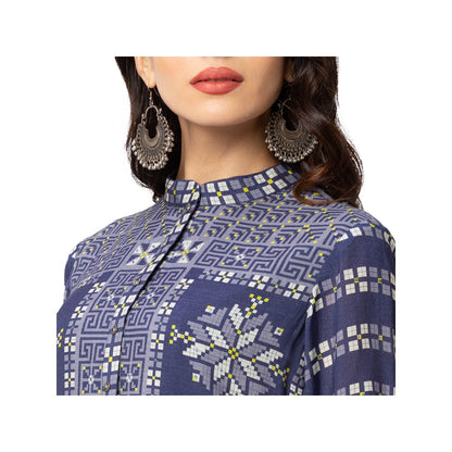 Soup by Sougat Paul Navy Blue Printed Dress