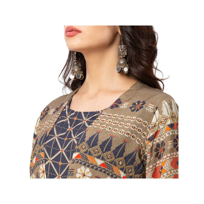 Soup by Sougat Paul Blue Printed Jacket And Jumpsuit (Set of 2)