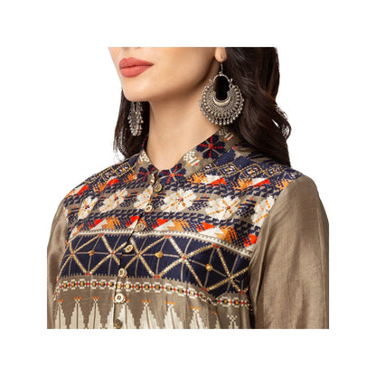 Soup by Sougat Paul Blue Printed Silk Kurta With Bottom (Set of 2)