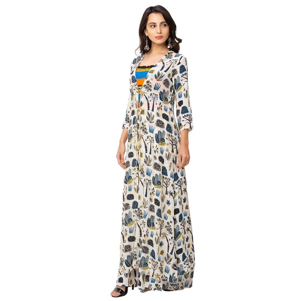 Soup by Sougat Paul Off White Printed Jumpsuit And Jacket (Set of 2)