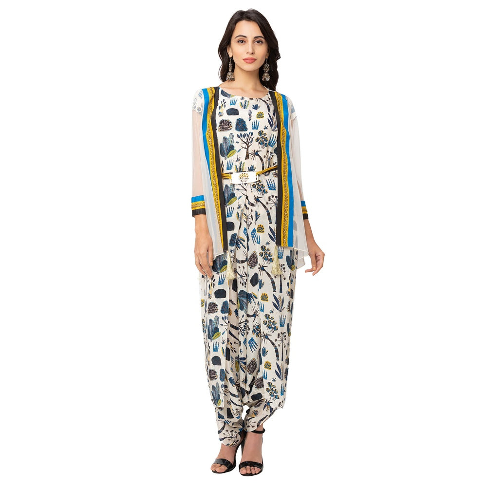 Soup by Sougat Paul Off White Printed Jumpsuit And Jacket (Set of 2)