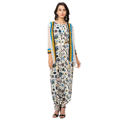 Soup by Sougat Paul Off White Printed Jumpsuit And Jacket (Set of 2)