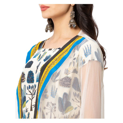 Soup by Sougat Paul Off White Printed Jumpsuit And Jacket (Set of 2)